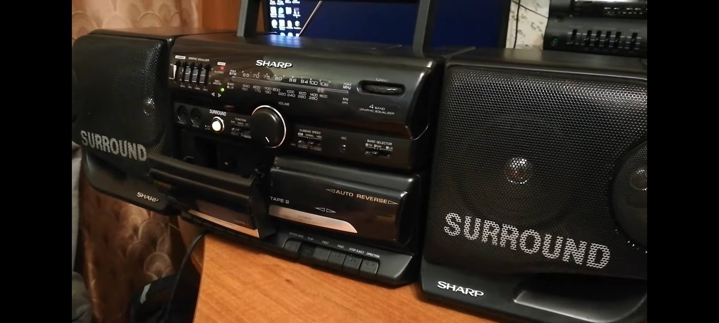 Vintage Sharp surround-sound boombox